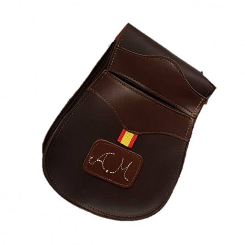 5003-Una bolsa de ojeo-Bolsa portacartuchos en cuero, para llevar en el cinturón, personalizada