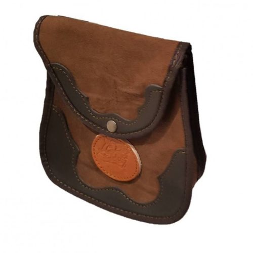 5013-Una bolsa de ojeo-Bolsa portacartuchos en serraje, para llevar en el cinturón
